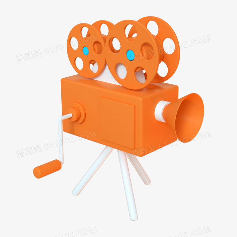C4D橘色摄像机3D元素