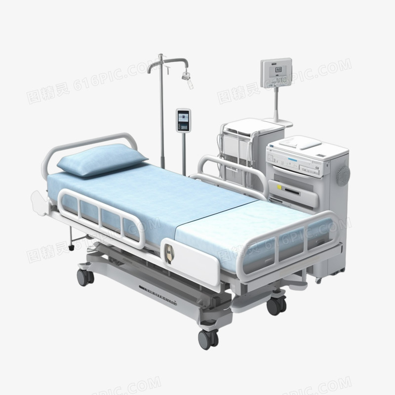医用护理床医院设备检查床医疗器械元素