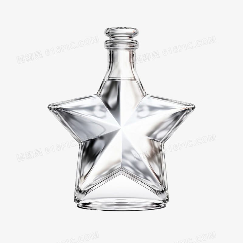 星星形状透明瓶子元素