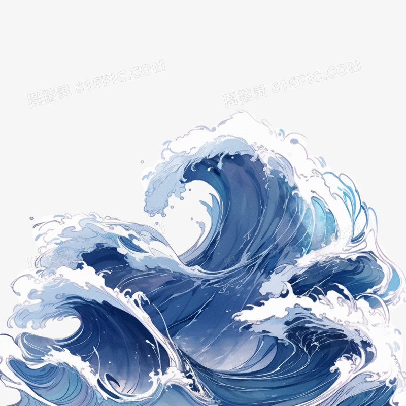 海洋海浪浪花水元素