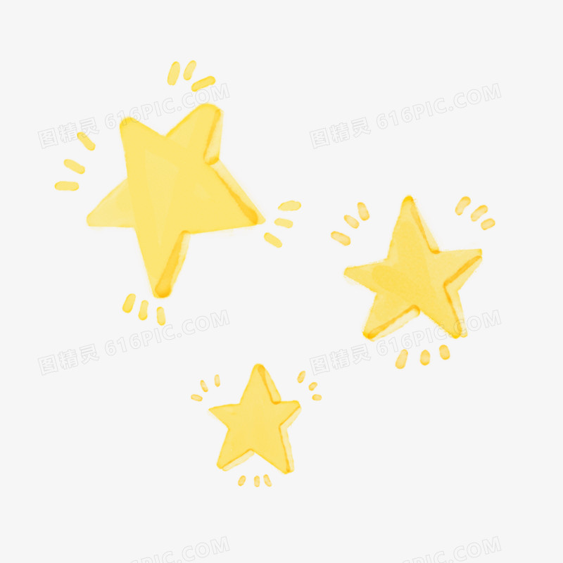 手绘黄色星星免抠元素