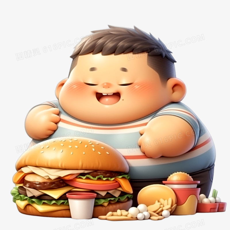 吃货节大胃王吃汉堡元素