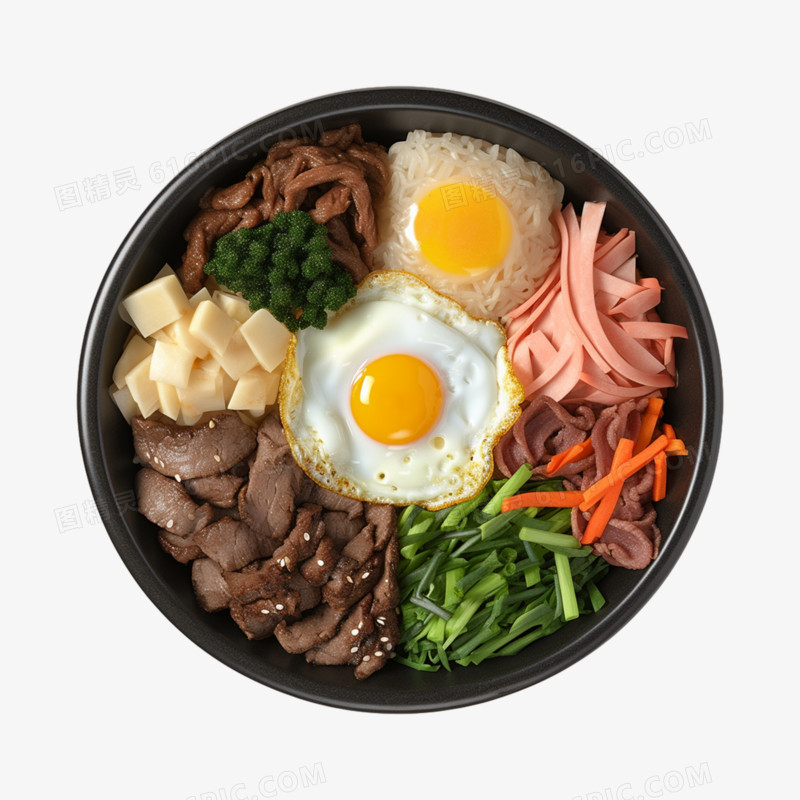 韩国料理美食石锅拌饭元素
