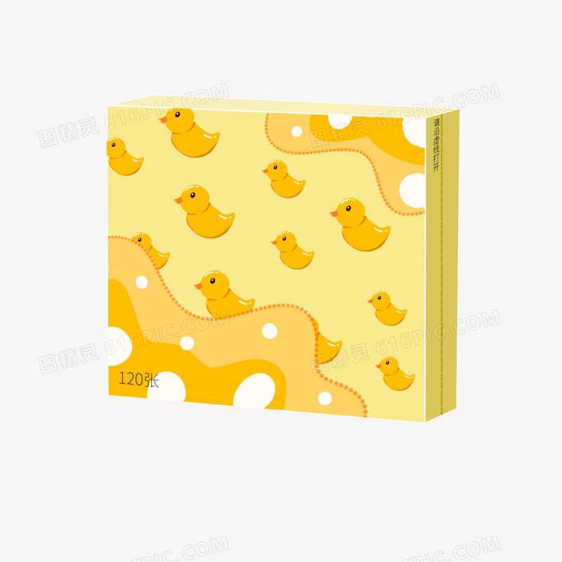 手绘卡通黄色餐巾纸包装素材