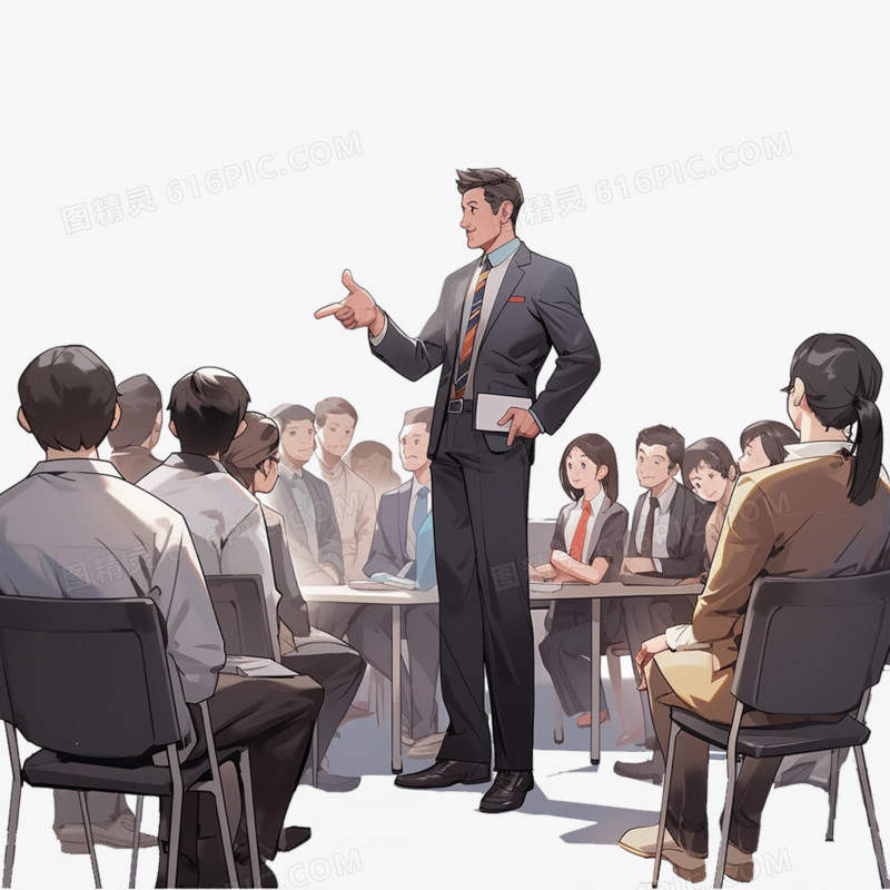 企业商务专业培训小组讨论会议授课演讲场景元素