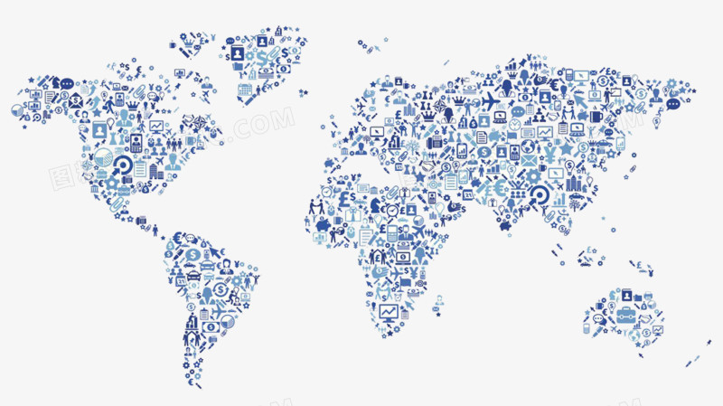 创意小图标设计世界地图