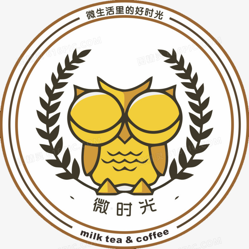 微时光奶茶logo