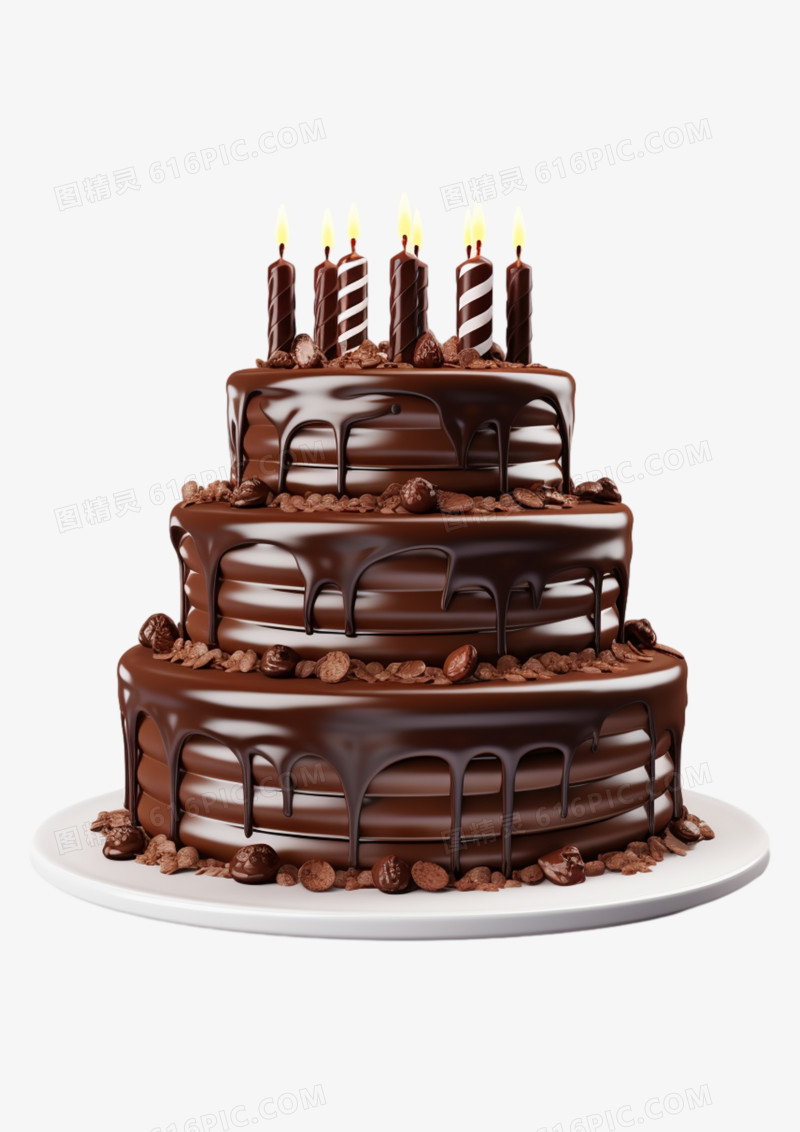 3D立体C4D多层生日蛋糕
