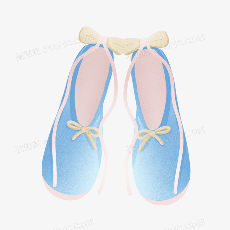 手绘芭蕾舞鞋蓝色