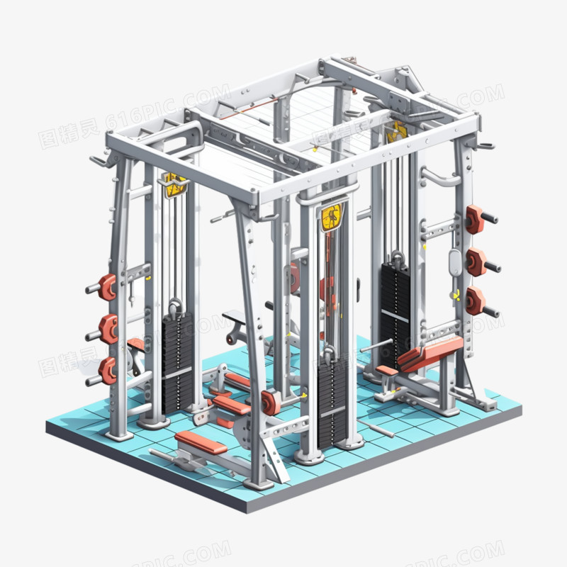3D健身器材龙门架