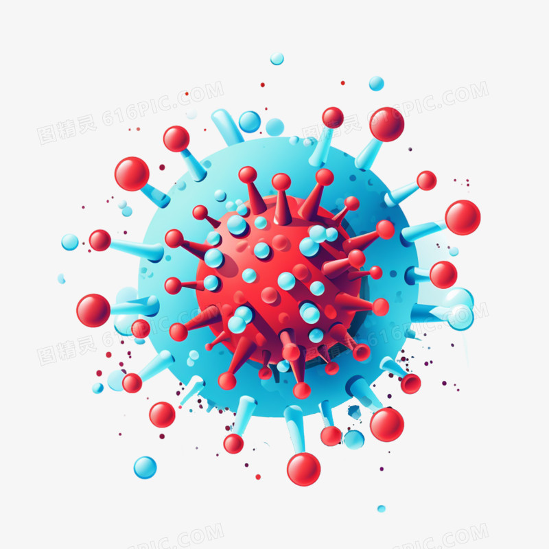 手绘平面病毒概念图免抠元素