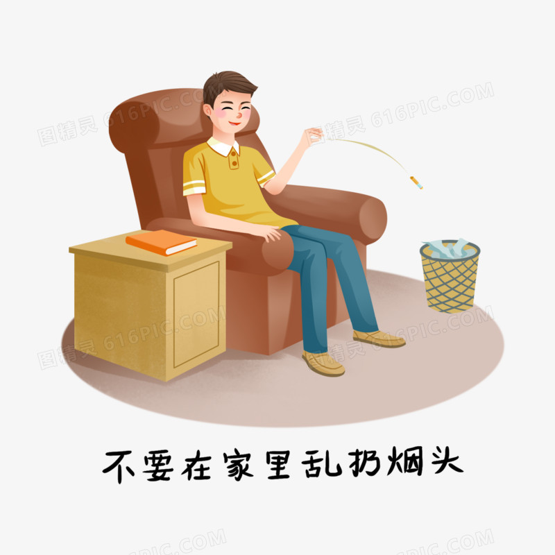 一组手绘插画消防安全知识科普套图素材五