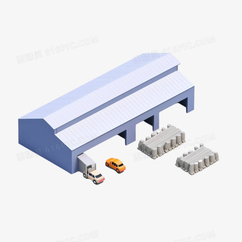 2.5d鸟瞰仓库免抠元素
