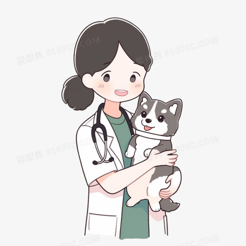 卡通宠物女医生兽医免抠元素