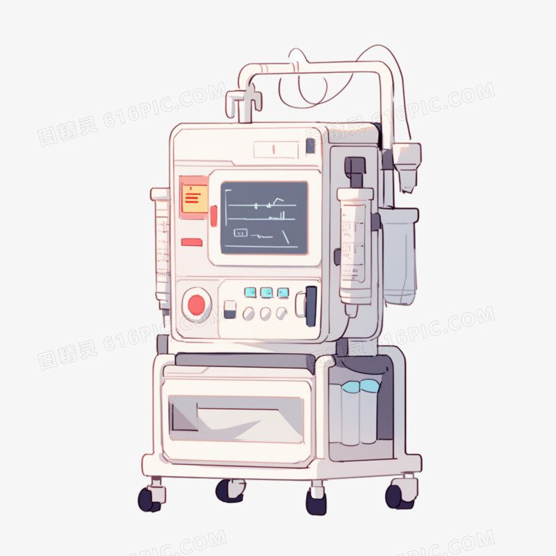 卡通医院呼吸机免抠元素