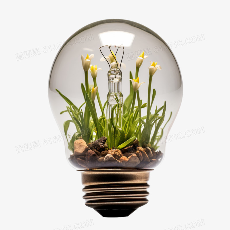 灯泡植物微景观免抠元素