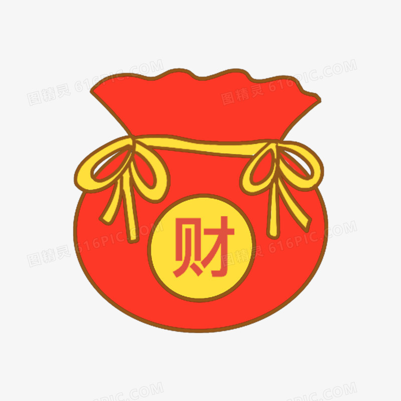 一组彩色新年贴纸合集元素一