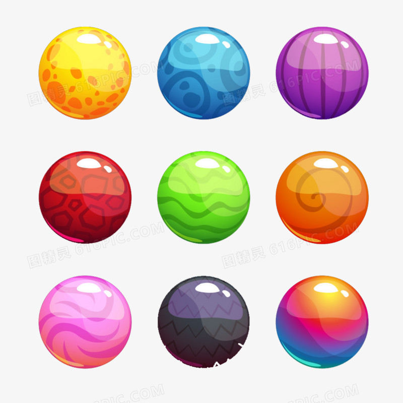 彩色水晶球按钮图标