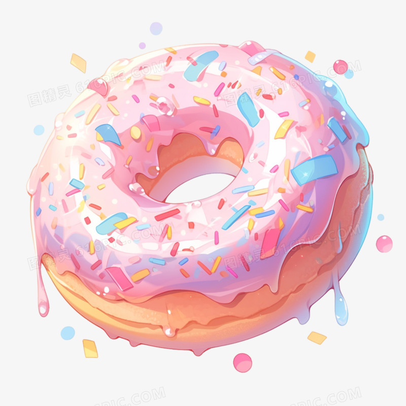 插画甜甜圈免抠素材