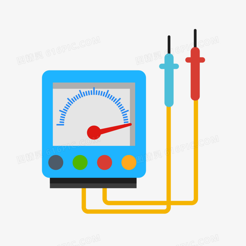 手绘扁平万用表免抠素材
