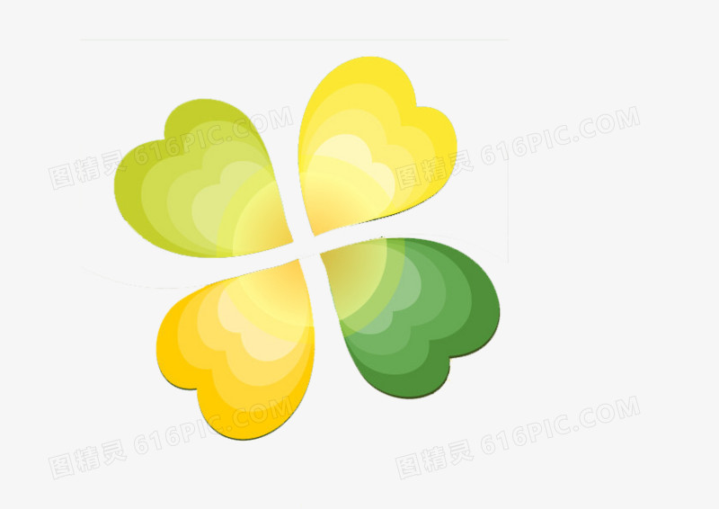 绿色黄色渐变心形图精灵为您提供免抠素材之四叶草免费下载,本设计