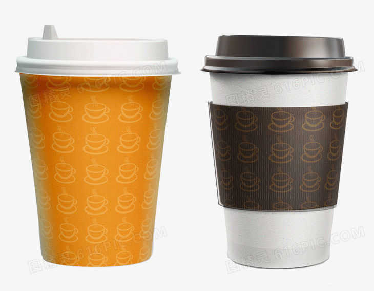 咖啡杯图案设计一次性纸杯