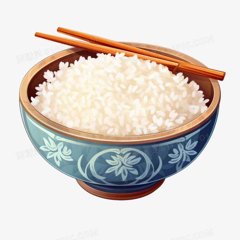 一碗米饭食物卡通插画