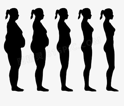女子瘦身的五个阶段概念图