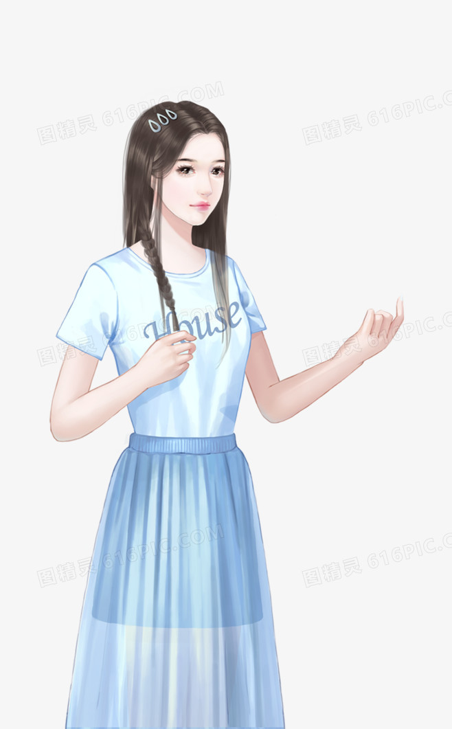 手绘插画都市女孩