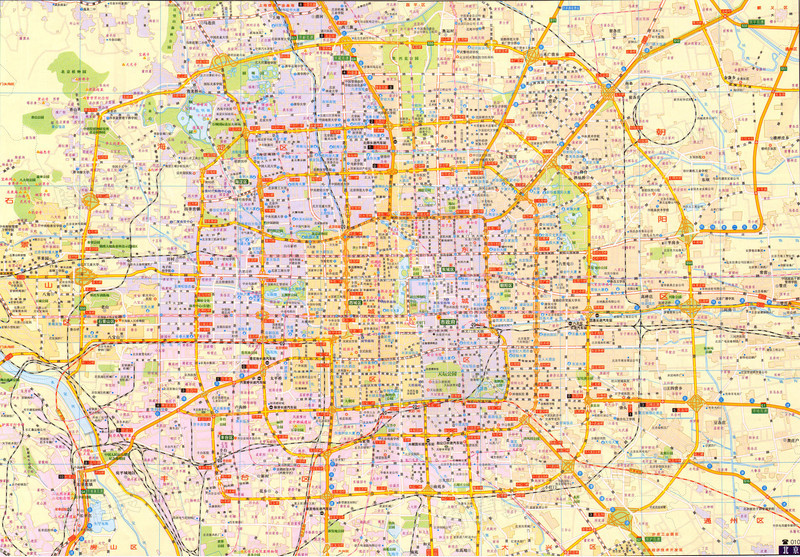 北京城区交通 地图 2016版