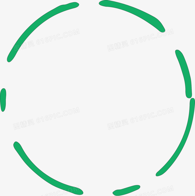 绿色圆圈矢量虚线圆素材