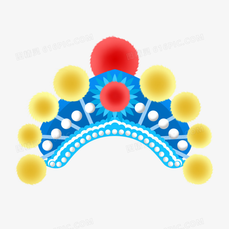 一组手绘京剧头饰套图合集元素六