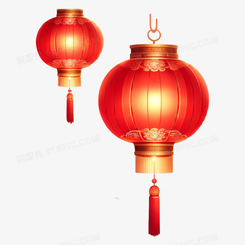 传统中式发光灯笼
