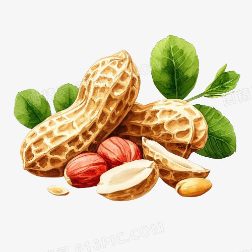插画点心坚果花生