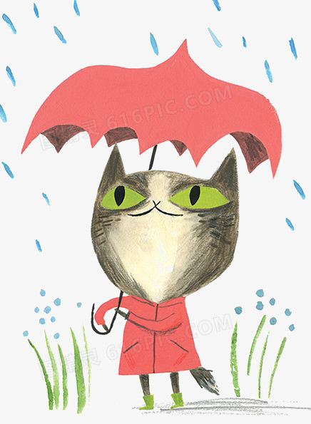 打伞的猫