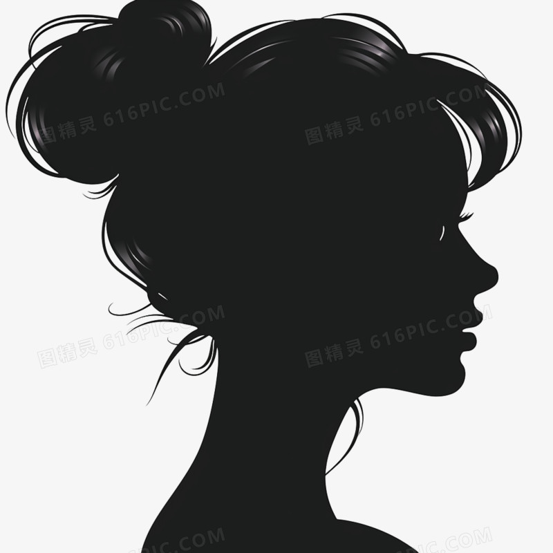 女性唯美剪影免抠元素