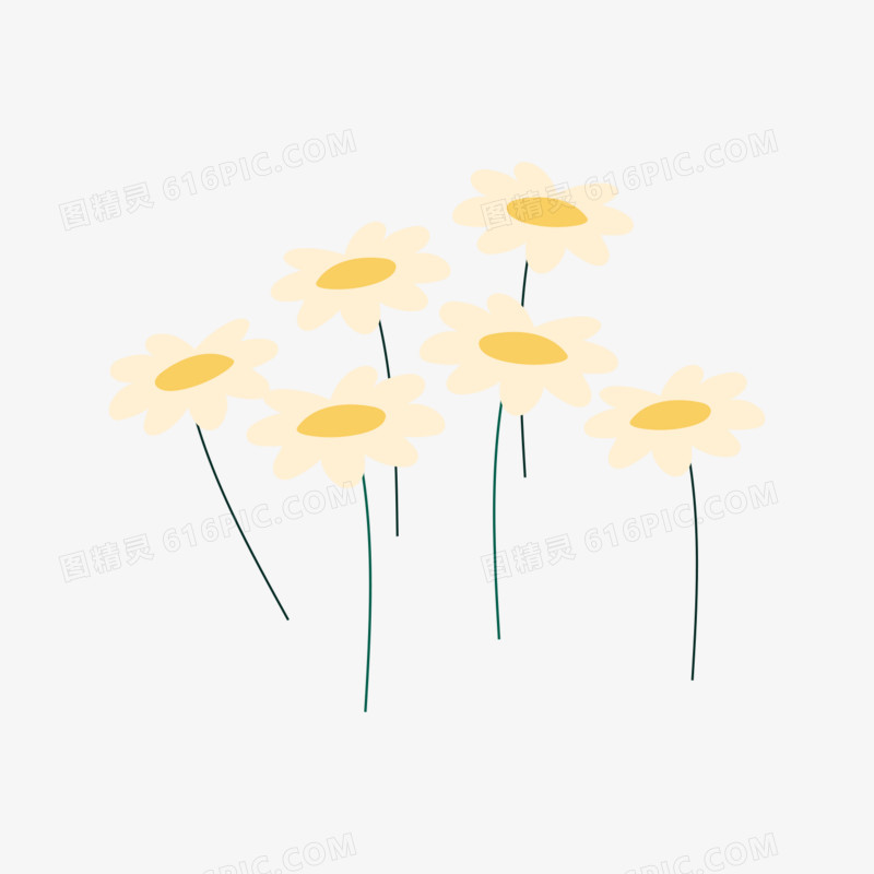 春天植物花卉卡通扁平插画免抠元素