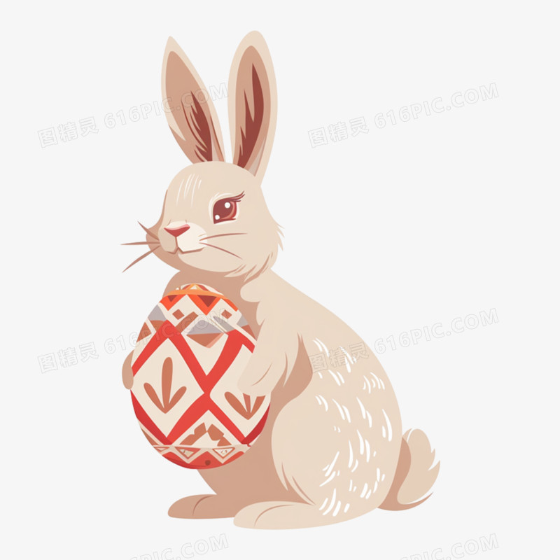 复活节兔子彩蛋插画免抠元素