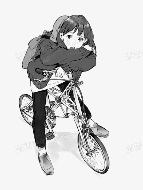 关键词:              手绘单车简约单车学生女学生可爱女生骑单车