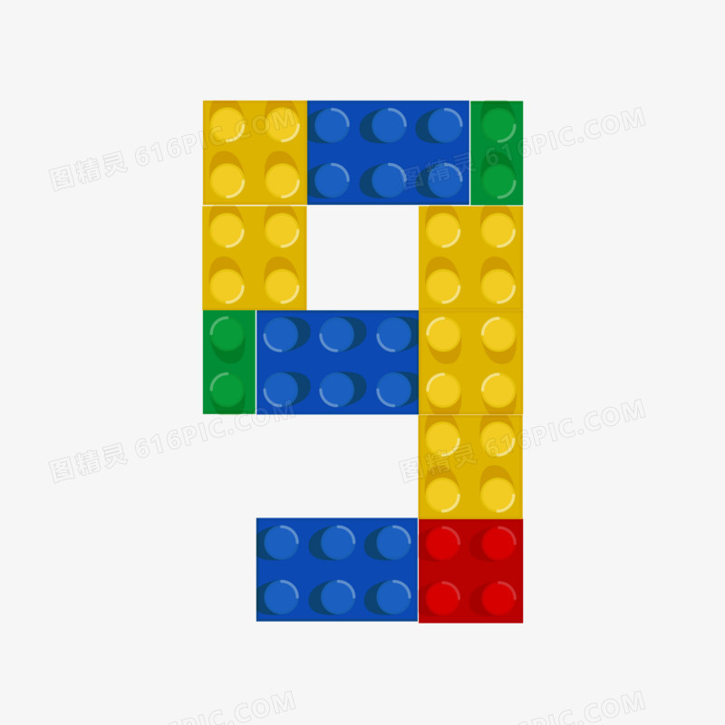 一组矢量拼图数字套图素材九