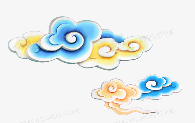 手绘漂浮的的云