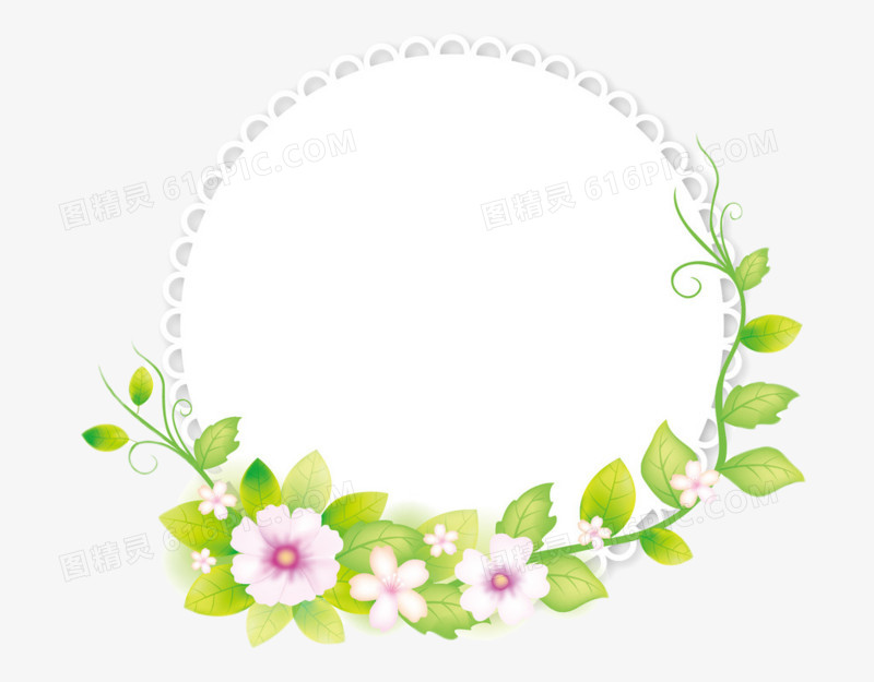圆形清新花框