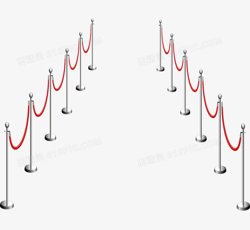 矢量红色红毯走红毯围栏