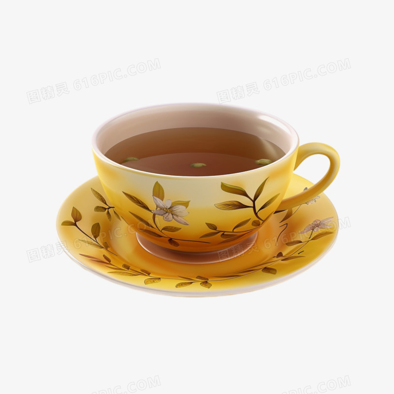 3D写实中式茶饮免抠元素