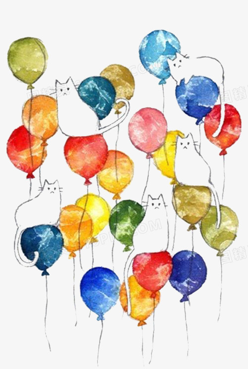 气球上的猫咪