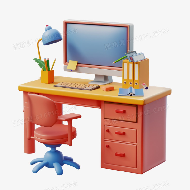 3D办公桌免抠素材