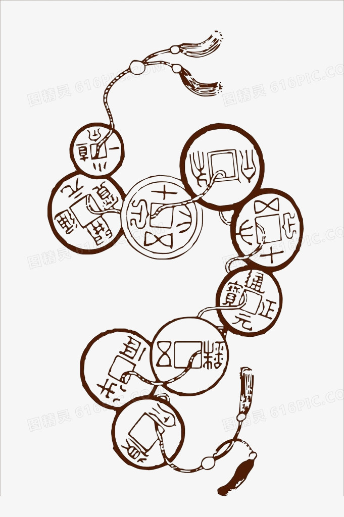 关键词:简笔画棕色钱串古代钱串图精灵为您提供简笔画版的棕色钱串