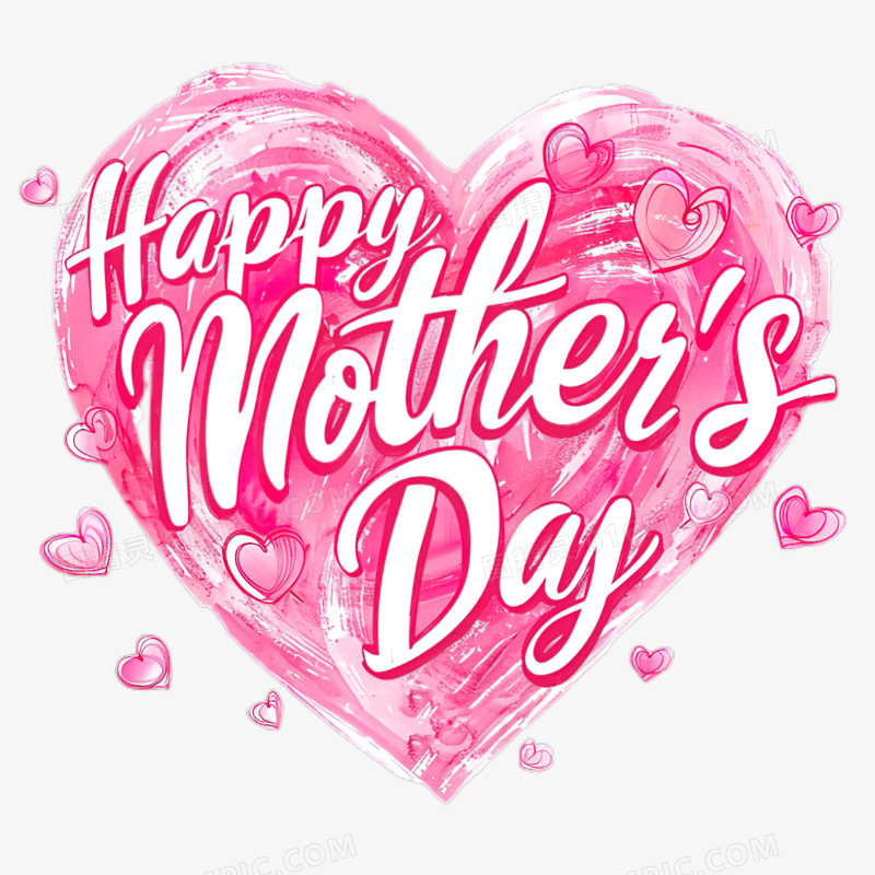 Happy Mother's Day母亲节快乐水彩手绘英文艺术字