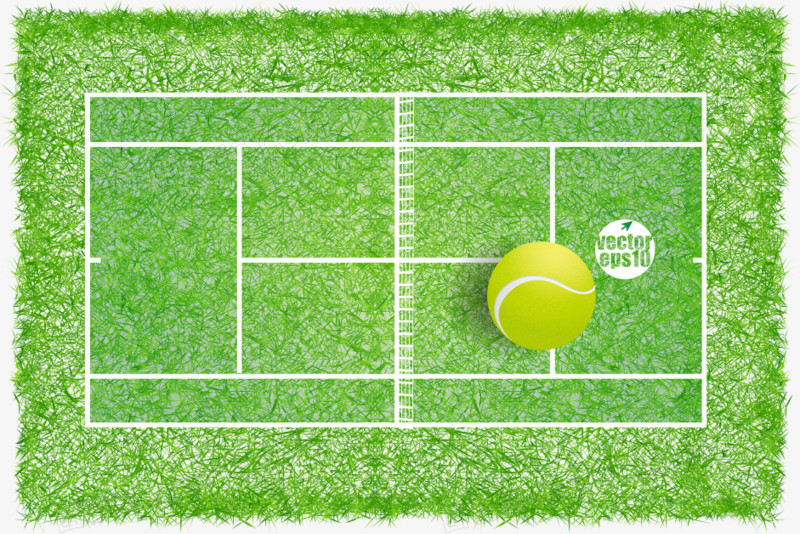 矢量草地上的网球场图片免费下载_png素材_编号14niqr
