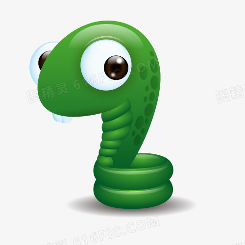 矢量卡通绿色小蛇免费素材